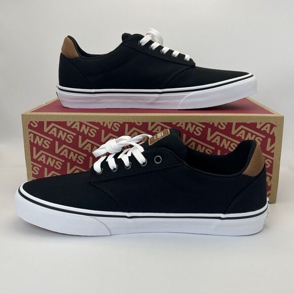 VANS Atwood Deluxe Mens Size 11.5 Woven Black Lace Up Skater Comfort Sneakers - Picture 2 of 6